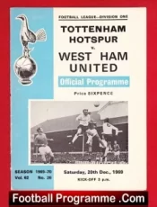 Tottenham Hotspur v West Ham United 1969
