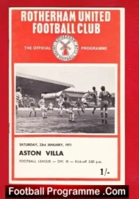 Rotherham United v Aston Villa 1971