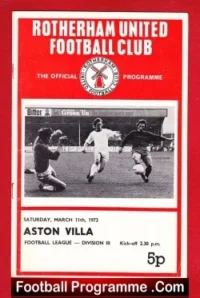 Rotherham United v Aston Villa 1972