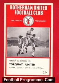 Rotherham United v Torquay United 1970