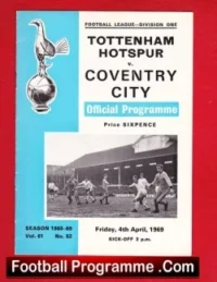 Tottenham Hotspur v Coventry City 1969