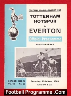 Tottenham Hotspur v Everton 1969 - football programme