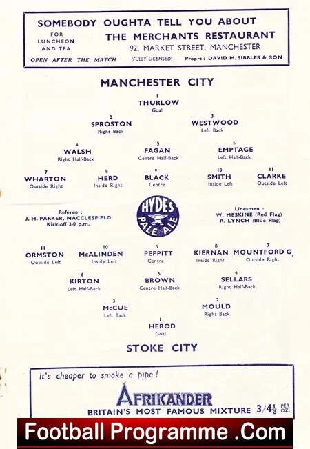 Manchester City v Stoke City 1947 - Image 3