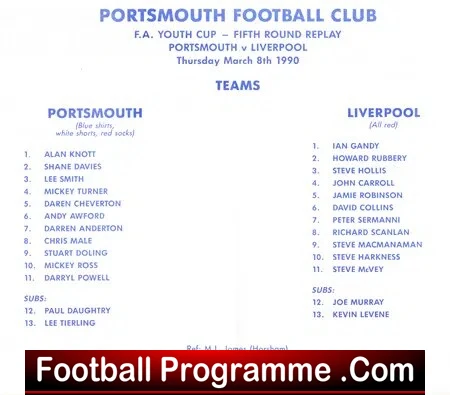 Portsmouth v Liverpool 1990 - FAYC Youth Cup - Image 3
