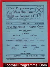 West Ham United v Clapton Orient 1945 – Official Programme