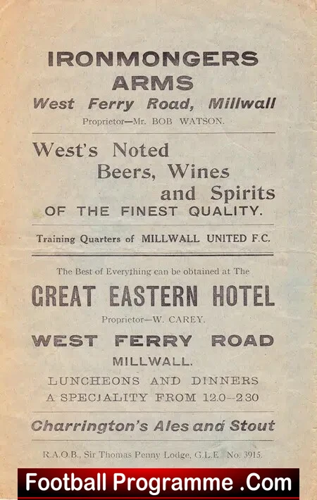 Millwall United v Cheshunt 1923 - Rare Old 1920s Programme - Image 3