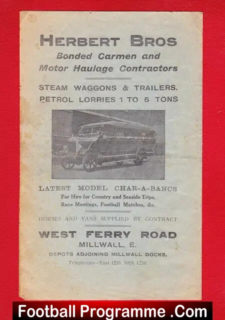 Millwall United v Cheshunt 1923 - Rare Old 1920s Programme - Image 5