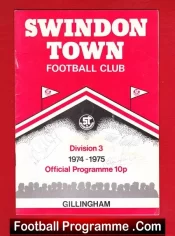 Swindon Town v Gillingham 1974 – Multi Autographed