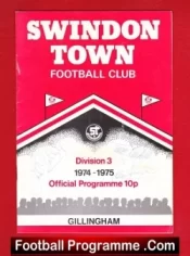 Swindon Town v Gillingham 1974 – Multi Autographed