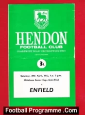 Hendon v Enfield 1972 – Middlesex Senior Cup Semi Final