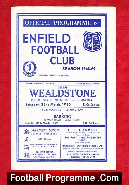 Enfield v Wealdstone 1969 - Senior Cup Semi Final - Image 2