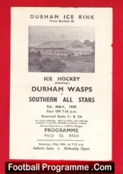Durham Wasps Ice Hockey v Southern All Stars 1949