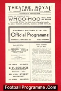 Aldershot v Exeter City 1945 – 1940s Football Programme