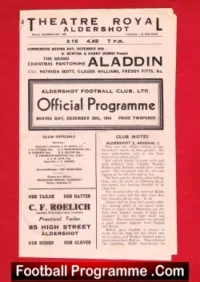 Aldershot v Reading 1944 – War Time Football Programmes