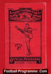 Arsenal v Chelsea 1939 – 1930s pre war Football Programme
