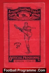 Arsenal v Liverpool 1939 – 1930s Football Programmes Matt Busby