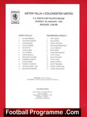 Aston Villa v Colchester United 1995 – FA Youth Cup