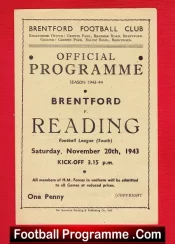 Brentford v Reading 1943 – War Time Football