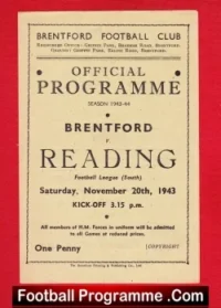 Brentford v Reading 1943 – War Time Football