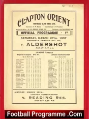 Clapton Orient v Aldershot 1937 – 1930s Football Programme