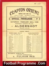 Clapton Orient v Aldershot 1938 – 1930s