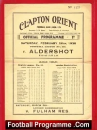 Clapton Orient v Aldershot 1938 – 1930s