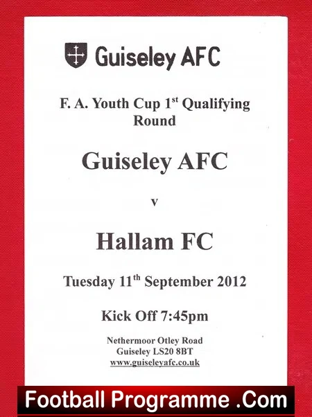 Guiseley v Hallam 2012 - FA Youth Cup Nethermoor Otley - Image 2
