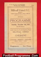 Millwall United v Cheshunt 1923 – Rare Old 1920s Programme