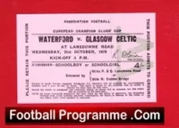 Waterford v Glasgow Celtic 1970 – European Cup Full Ticket