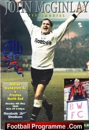 John McGinlay Testimonial Benefit Match Bolton + Ticket 2000