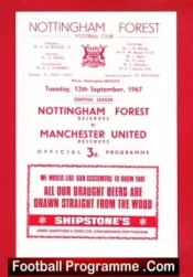 Nottingham Forest v Manchester United 1967 – Reserves Match