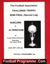 Runcorn v Altrincham 1978 – Trophy Semi Final 2nd Leg