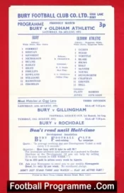 Bury v Oldham Athletic 1975 – Friendly Match Gigg Lane