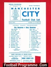 Manchester City v Bury 1969 – Reserves Match