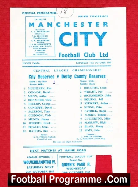 Manchester City v Derby County 1969 - Reserves Match - Image 2