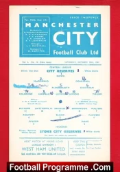 Manchester City v Stoke City 1961 – Reserves Match
