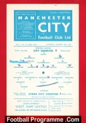 Manchester City v Stoke City 1961 – Reserves Match