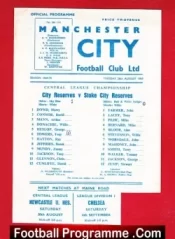 Manchester City v Stoke City 1969 – Reserves Match