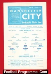 Manchester City v Chesterfield 1961 – Reserves Match