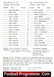 Weymouth v KB Copenhagen 1988 – Friendly Denmark Football Team