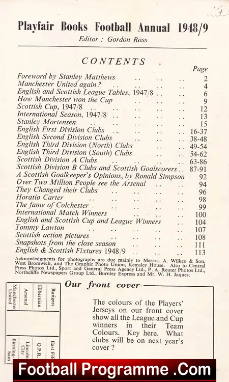 PlayFair Football Annual Handook 1948 - 1949 - Image 3