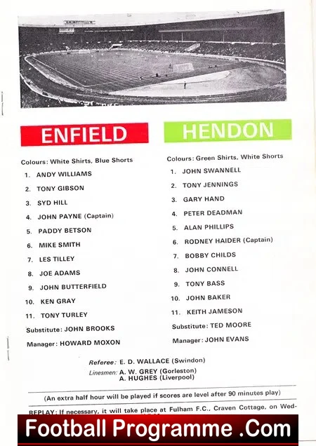 Enfield v Hendon 1972 - Amateur Cup Final Wembley - Image 3