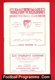 Walton Hersham v Clapton 1956 – Challenge Match