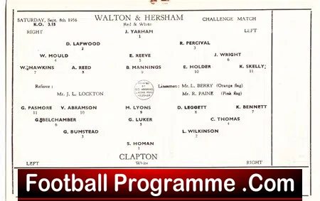 Walton Hersham v Clapton 1956 - Challenge Match - Image 3