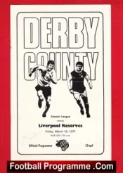 Derby County v Liverpool 1971 – Reserves Match