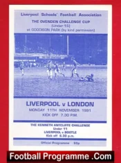 Liverpool Boys v London Boys 1991 – Schoolboys Under 15 Cup