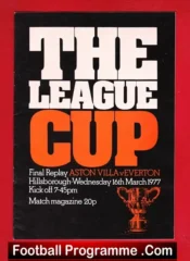 Everton v Aston Villa 1977 – League Cup Final Replay at Man City