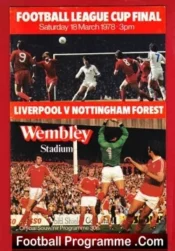 Liverpool v Nottingham Forest 1978 – League Cup Final