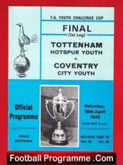 Tottenham Hotspur v Coventry City 1970 – Youth Cup Final