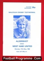 Malcolm Crosby Testimonial Benefit Match Aldershot 1982 – Signed